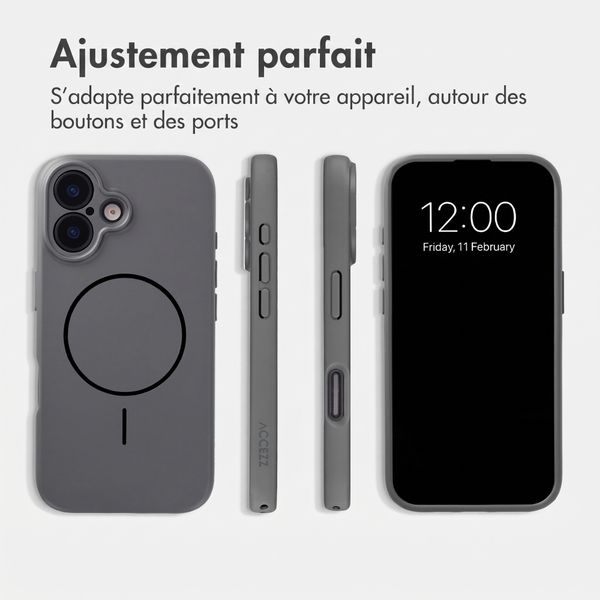 Accezz Coque Grip avec MagSafe Apple iPhone 16 - Gris