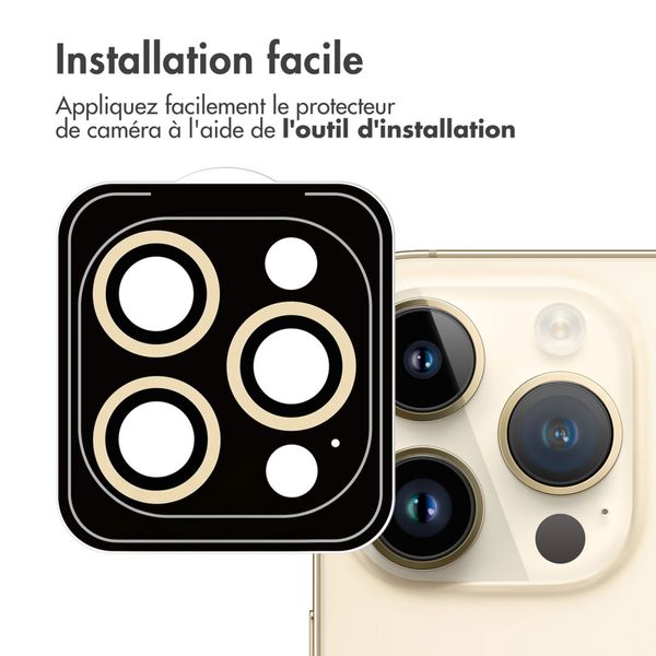 imoshion ﻿Lot de 2 protections d'objectif de caméra Apple iPhone 14 Pro / 14 Pro Max - Dorée