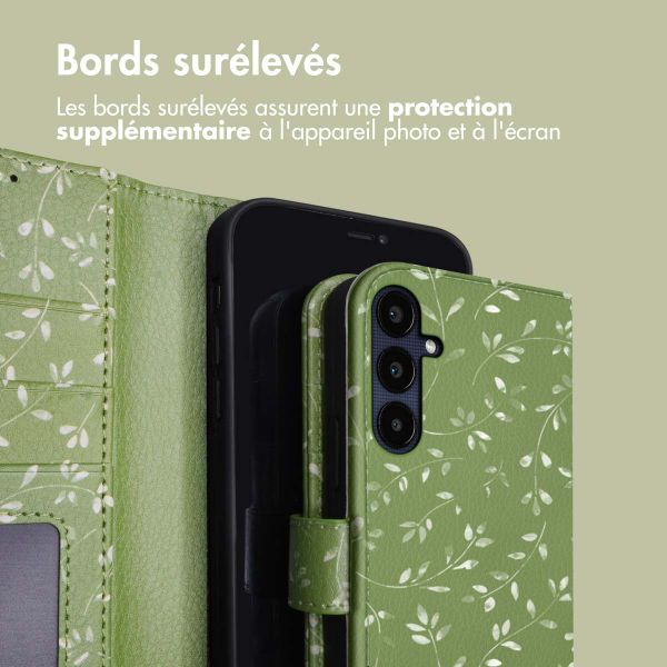 imoshion Étui de télephone portefeuille Design Samsung Galaxy A35 - Green Flowers