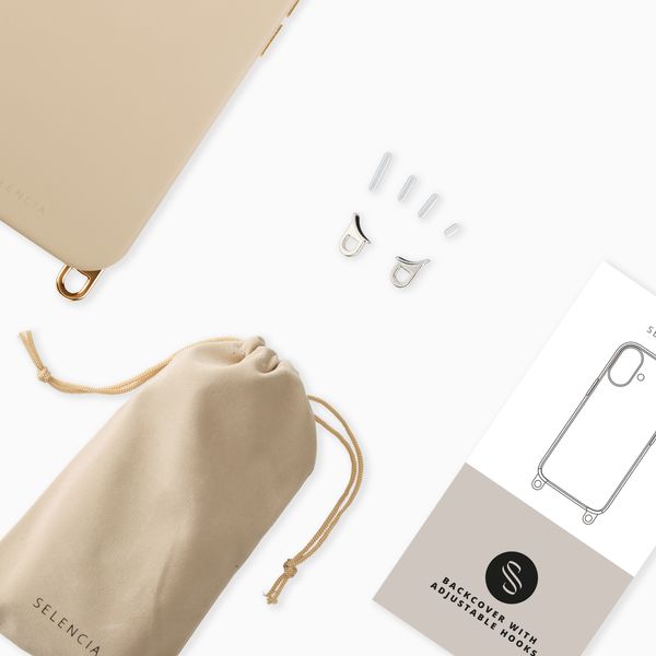 Selencia Coque arrière Rivièra avec MagSafe avec crochets amovibles Apple iPhone 17 Pro - Milky Latte