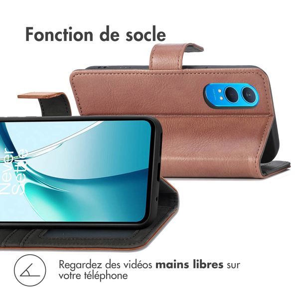 imoshion Étui de télephone portefeuille de luxe OnePlus Nord CE 4 Lite 5G - Marron