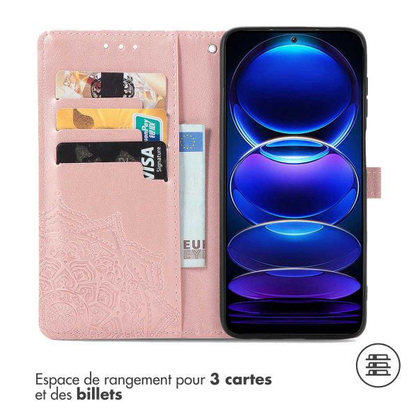 imoshion Etui de télephone Mandala Xiaomi Redmi Note 12 - Rose Doré