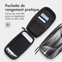 imoshion Support de téléphone pour vélo avec visière pare-soleil - Résistant aux éclaboussures - Universel - Noir