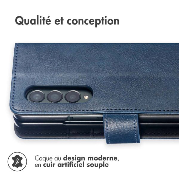 imoshion Étui de télephone portefeuille de luxe Samsung Galaxy Z Fold 4 - Bleu foncé