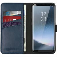 Selencia Étui portefeuille en cuir véritable Samsung Galaxy S8 - Bleu