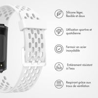 imoshion Bracelet sport en silicone avec boucle Fitbit Charge 5 / 6 - Blanc