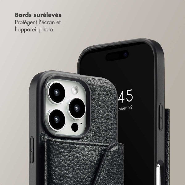 Selencia Coque de télephone Sera avec cordon et porte-cartes enveloppe Apple iPhone 16 Pro - Noir
