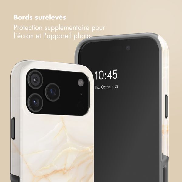 Selencia Coque arrière Vivid Apple iPhone 17 Pro Max - Golden Beige Marble