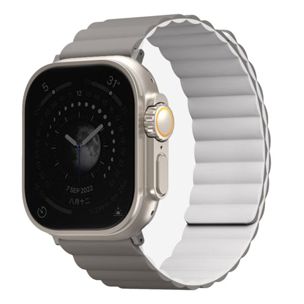 Uniq Bracelet Revix réversible Apple Watch | 44/45/46/49 mm - Ash Grey / Dove White