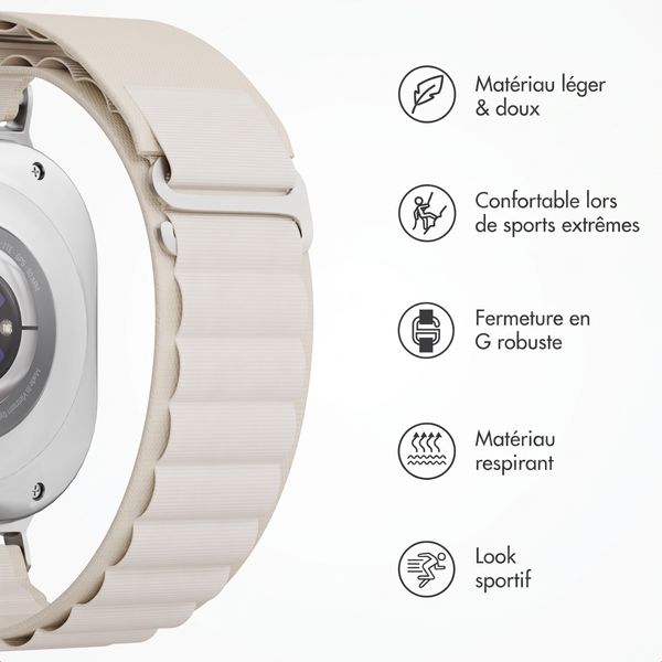 Accezz Bracelet en nylon Alpine Samsung Galaxy Watch Ultra 2 (2026) / Ultra (2024/2025) - Lumière stellaire