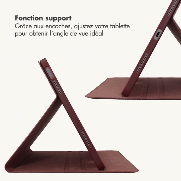 Selencia Coque Croco Apple iPad Air 11 pouces (2026) M4 / (2025) M3 / (2024) M2 / Air 5 (2022) / Air 4 (2020) - Burgundy