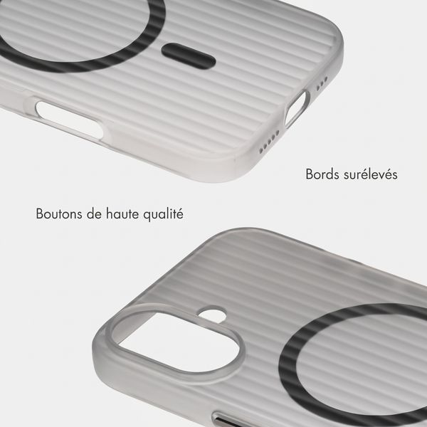 Accezz Coque arrière Lite avec MagSafe | Fluted | Apple iPhone 16 - Gris