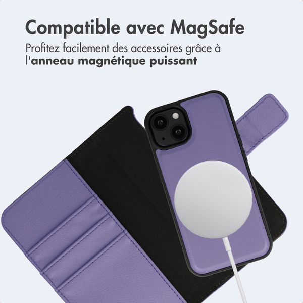 imoshion Étui portefeuille luxe 2-en-1 amovible Apple iPhone 13 - Violet