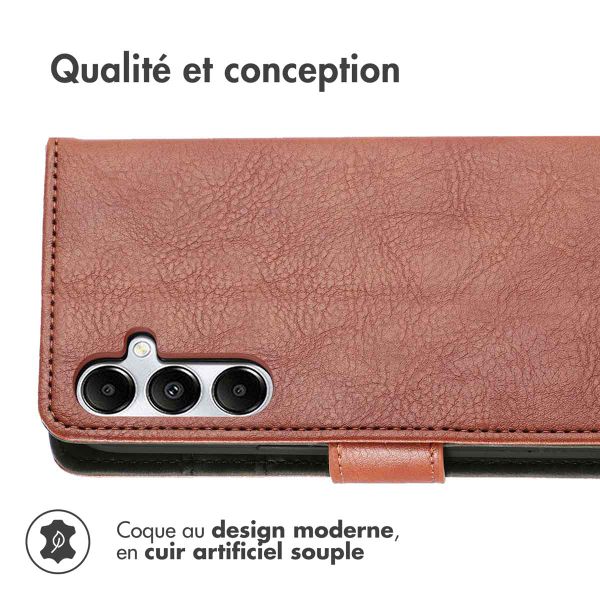 imoshion Étui de télephone portefeuille de luxe Samsung Galaxy A55 - Marron