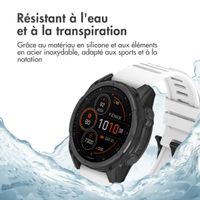 imoshion Bracelet QuickFit® Stripe en silicone  - Connexion Garmin 22 mm - Blanc