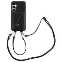 Selencia Coque de télephone Sera avec cordon et porte-cartes enveloppe Samsung Galaxy S25 / S24 - Noir