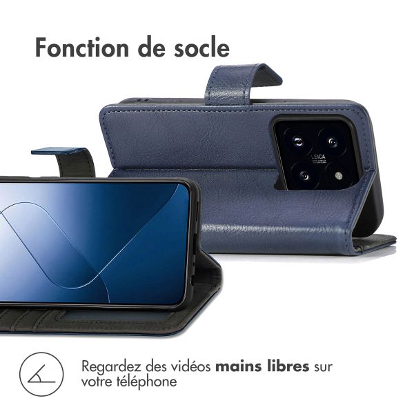 imoshion Étui de télephone portefeuille de luxe Xiaomi 14 - Bleu foncé