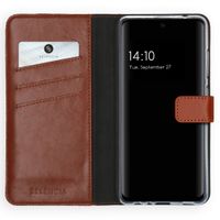 Selencia Étui portefeuille en cuir véritable Samsung Galaxy A52(s) (5G/4G) - Marron clair