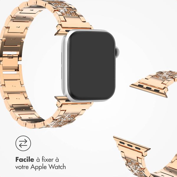 Selencia Bracelet à maillons scintillants Apple Watch | 38/40/41/42 mm - Rose Doré
