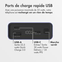 imoshion Ultra Series Aluminium Batterie externe 20.000 mAh - Charge rapide jusqu'à 33 watts - Cobalt Blue