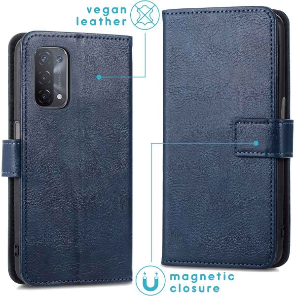 imoshion Étui de télephone portefeuille de luxe Oppo A74 (5G) / A54 (5G) - Bleu foncé