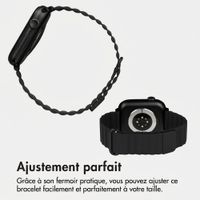 imoshion Bracelet magnétique en cuir synthétique Apple Watch | 38/40/41/42 mm - Noir