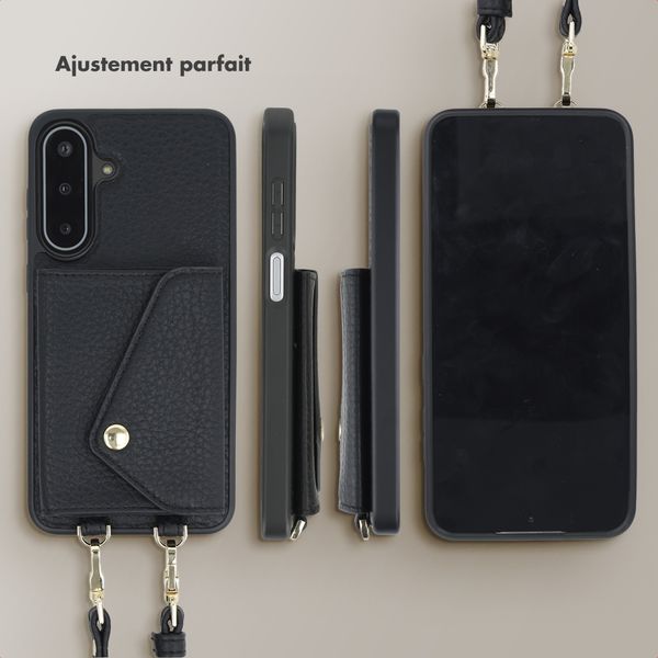 Selencia Coque de télephone Sera avec cordon et porte-cartes enveloppe Samsung Galaxy A17 (5G) / (4G) - Noir