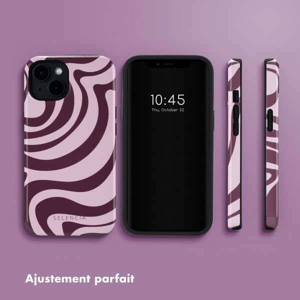 Selencia Coque arrière Vivid avec MagSafe Apple iPhone 14 - Wavy Swirl Pink Plum