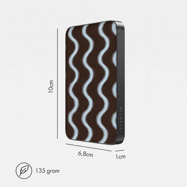 Selencia Powerbank Vivid 5 000 mAh - MagSafe et Qi - Black / Wavy Baby Choco