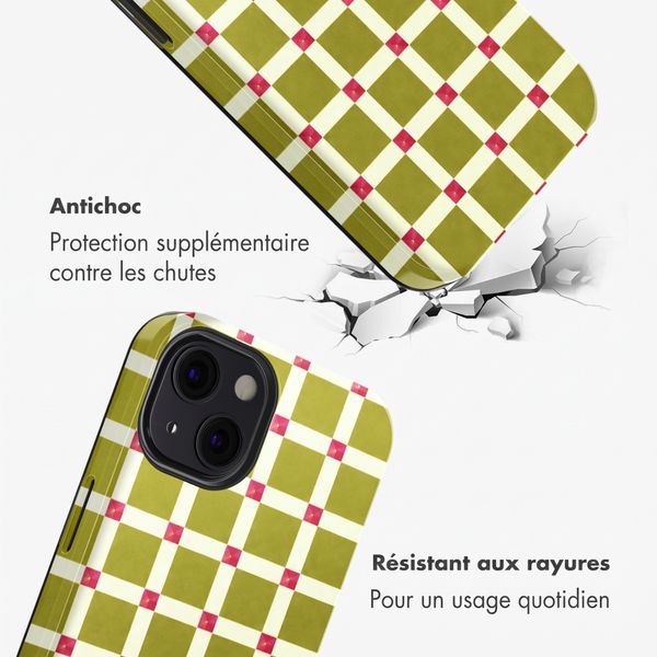 Selencia Coque arrière Vivid avec MagSafe Apple iPhone 13 - Check This Olive