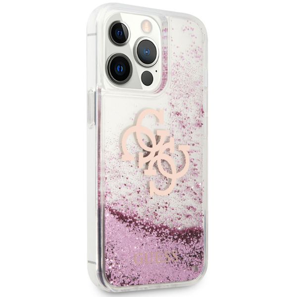 Guess Coque 4G Logo Liquid Glitter Apple iPhone 13 Pro Max - Rose