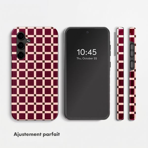 Selencia Coque arrière Vivid Samsung Galaxy S24 FE - Check This Burgundy