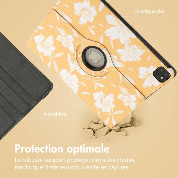 imoshion Coque tablette Design rotatif à 360° Apple iPad Air 13 pouces (2026) M4 / (2025) M3 / (2024) M2 - Yellow Flowers