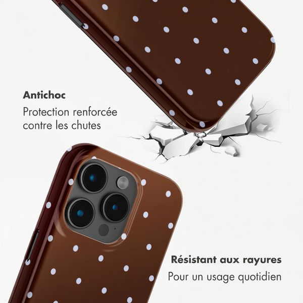 Selencia Coque arrière Vivid Apple iPhone 15 Pro - Happy Dots Chocolate