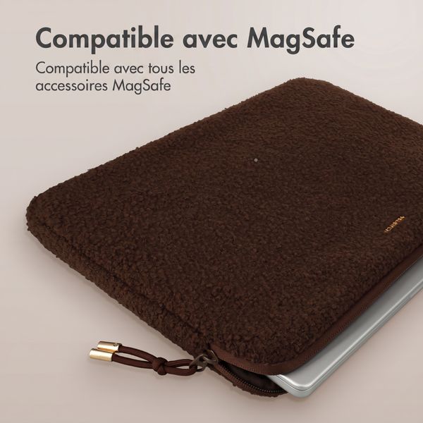 Selencia Housse laptop teddy 13-14 pouces - Choco Brown