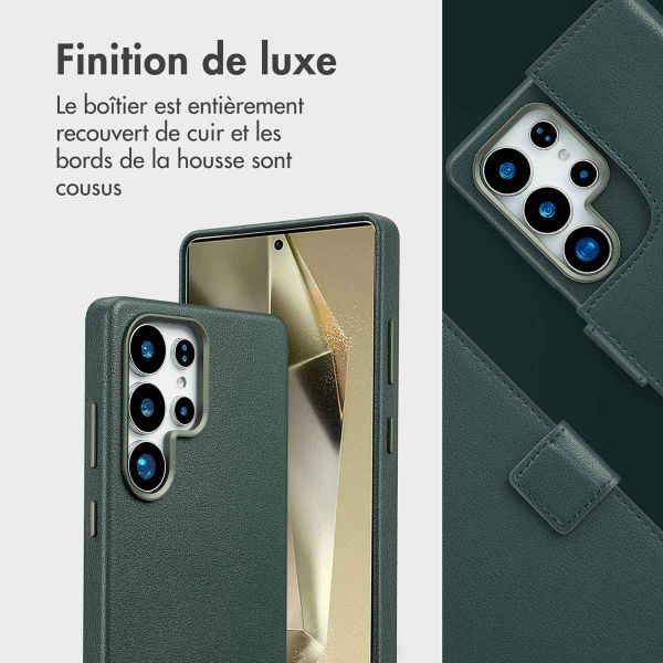 Accezz Étui de télephone portefeuille en cuir 2-en-1 avec MagSafe Samsung Galaxy S25 Ultra - Cedar Green