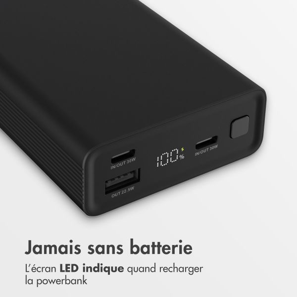 imoshion Ultra Series Aluminium Batterie externe 20.000 mAh - Charge rapide jusqu'à 33 watts - Black