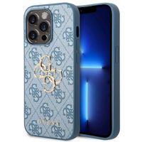Guess Coque 4G Metal Logo Backcover Apple iPhone 14 Pro Max - Bleu