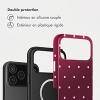 Selencia Coque arrière Vivid avec MagSafe Apple iPhone 17 Pro Max - Happy Dots Burgundy