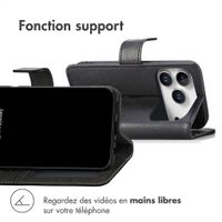 imoshion Étui de télephone portefeuille de luxe Apple iPhone 18 Pro / 17 Pro - Noir