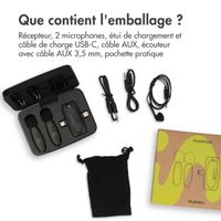imoshion MultiMic Pack Duo Microphone avec Boîtier de Charge - Microphone à Cravate - Sans fil - 3,5 mm AUX / USB-C / Lightning
