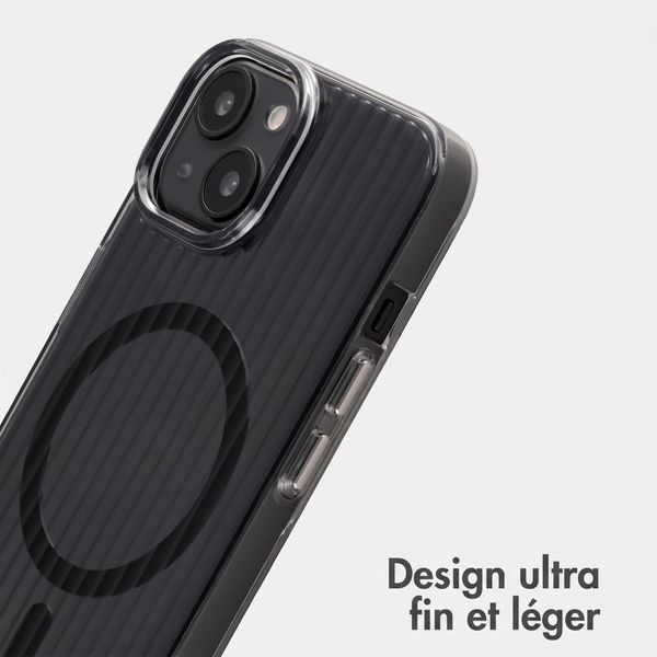 Accezz Coque arrière Lite avec MagSafe | Fluted | Apple iPhone 14 - Noir
