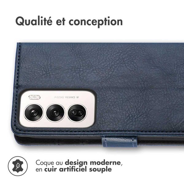 imoshion Étui de télephone portefeuille de luxe Oppo Reno 12 Pro - Bleu foncé