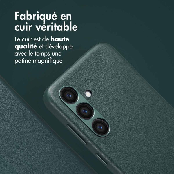 Accezz Étui de télephone portefeuille en cuir 2-en-1 avec MagSafe Samsung Galaxy S24 - Cedar Green