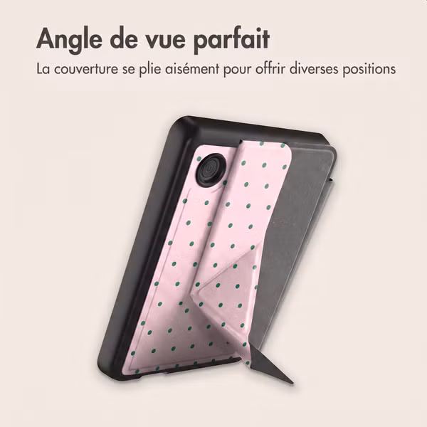 imoshion Étui de liseuse portefeuille design Pliable Kobo Clara Colour / BW - Happy Dots
