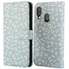 imoshion Étui de télephone portefeuille Design Samsung Galaxy A20e - Smoke Green Flowers