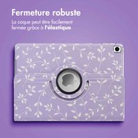 imoshion Coque tablette Design rotatif à 360° Apple iPad 9 (2021) 10.2 pouces / iPad 8 (2020) 10.2 pouces / iPad 7 (2019) 10.2 pouces - Lavender Flowers