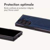 imoshion Étui arrière MagSafe en cuir synthétique avec porte-cartes Samsung Galaxy Z Fold 8 Ultra - Bleu foncé