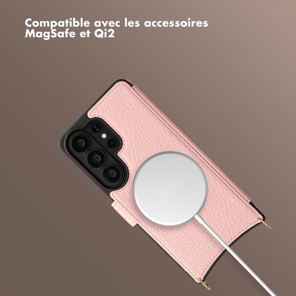 Selencia Étui Riva avec MagSafe et cordon de téléphone Samsung Galaxy S26 Ultra - Old Pink