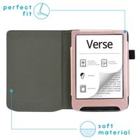 imoshion Étui de liseuse portefeuille en cuir végan Pocketbook Verse / Verse Pro / Verse Pro Color / Vivlio Light / Light HD - Rose Doré